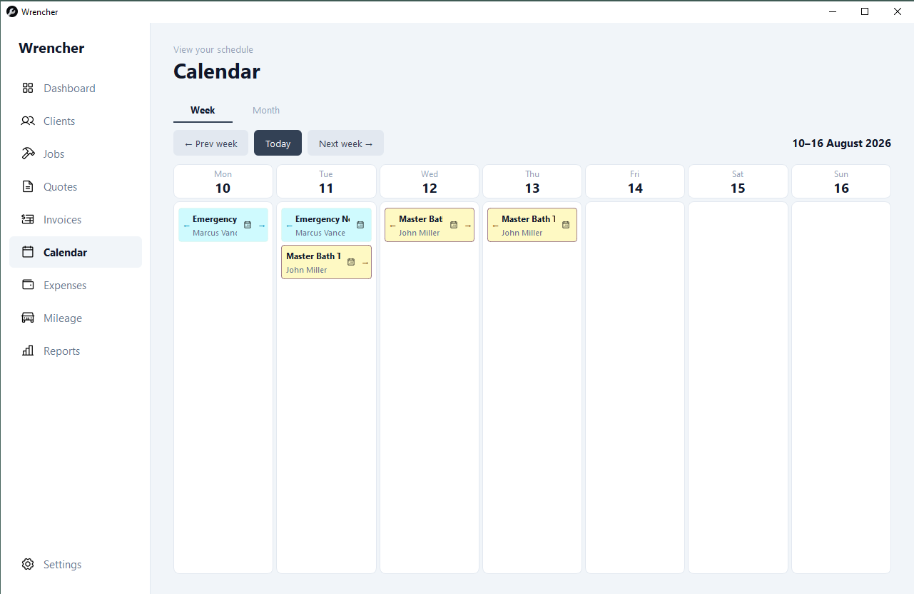 Week calendar
